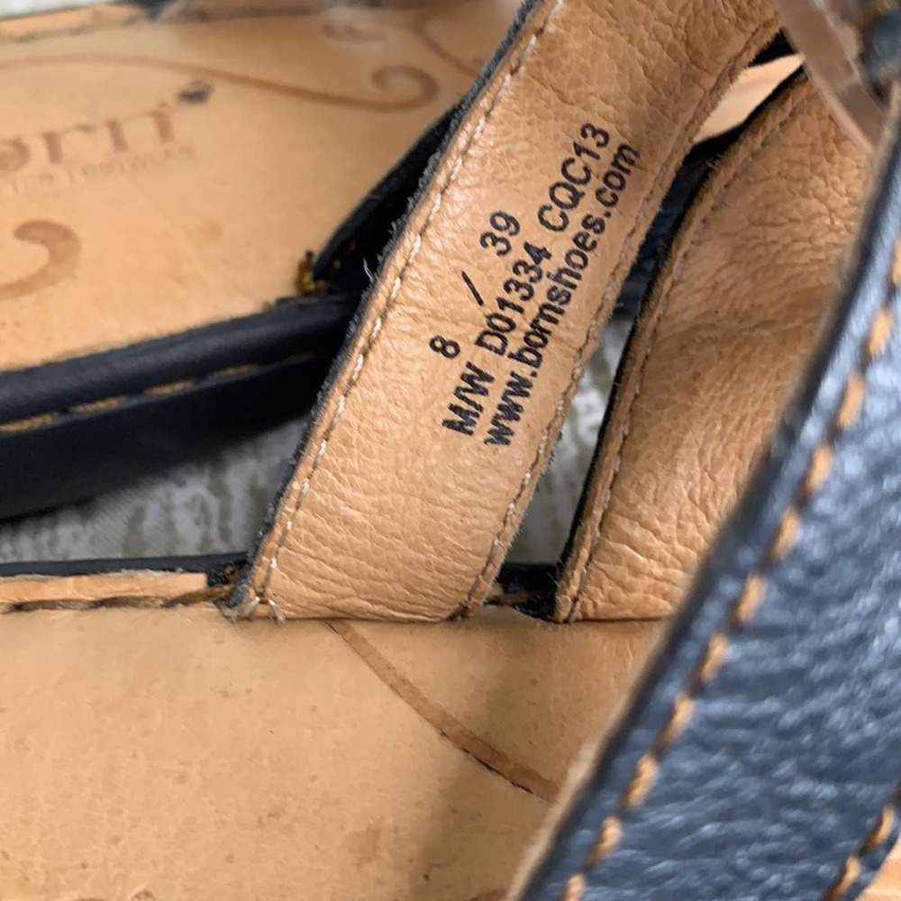 BORN BLACK BROWN LEATHER SANDALS SIZE 8 - Picture 3 of 8